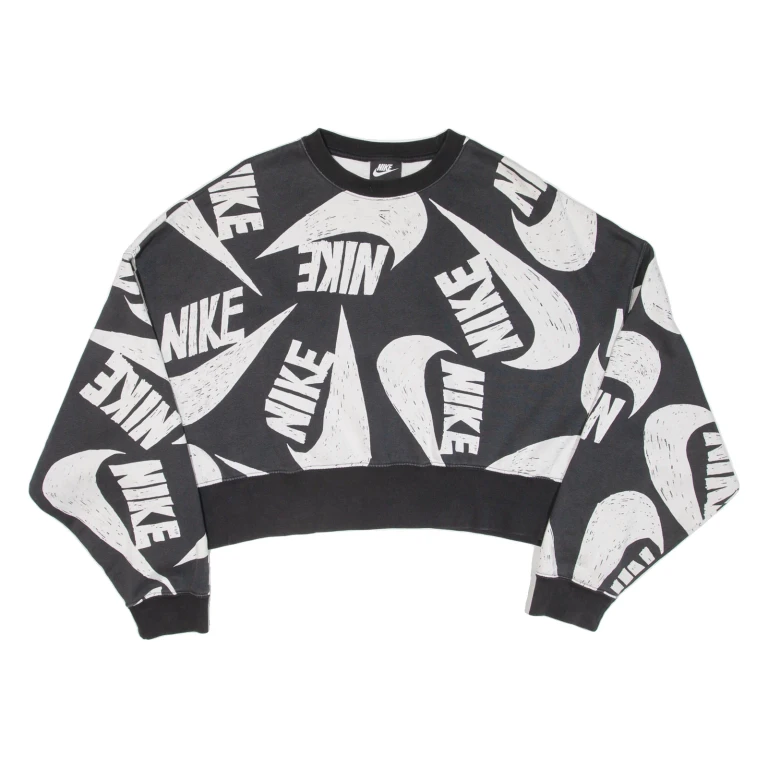 NIKE Cropped Womens Sweatshirt Black M