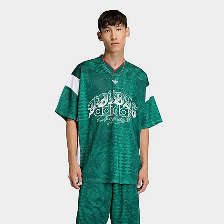 adidas Men's Originals Roses Lifestyle Soccer Jersey in Collegiate Green Size: XS