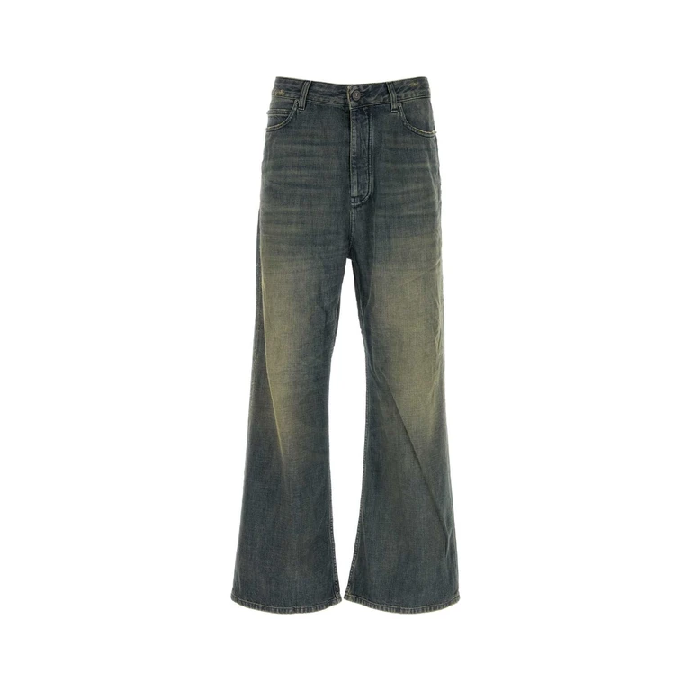 Denim Wide-Leg Jeans Navy/green/yellow Exterior: Cotton - Men