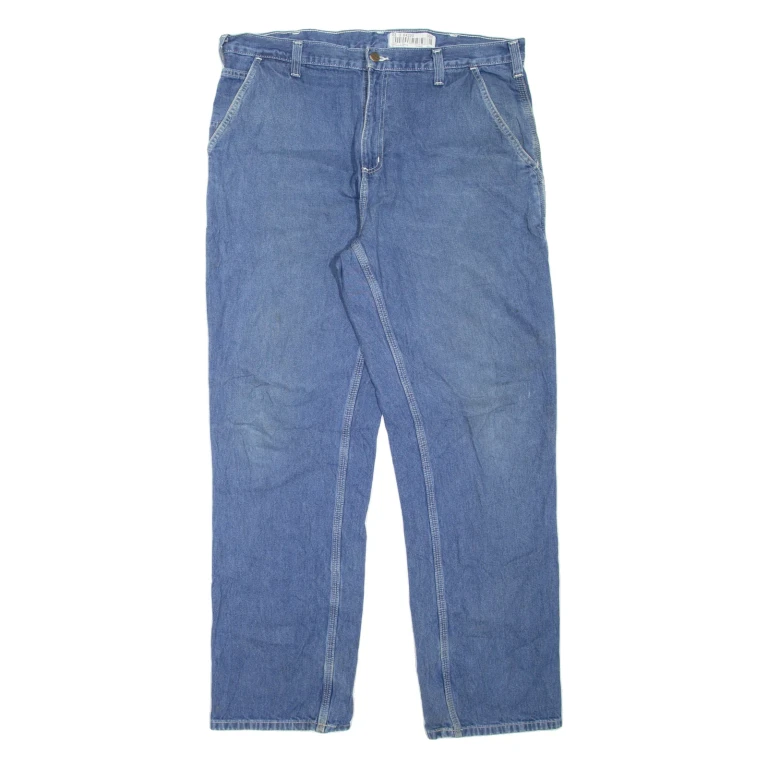 CARHARTT Dungaree Fit Workwear Mens Jeans Blue Relaxed Tapered W38 L32