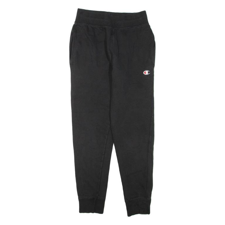 CHAMPION REVERSE WEAVE Mens Joggers Black Tapered S W26 L30
