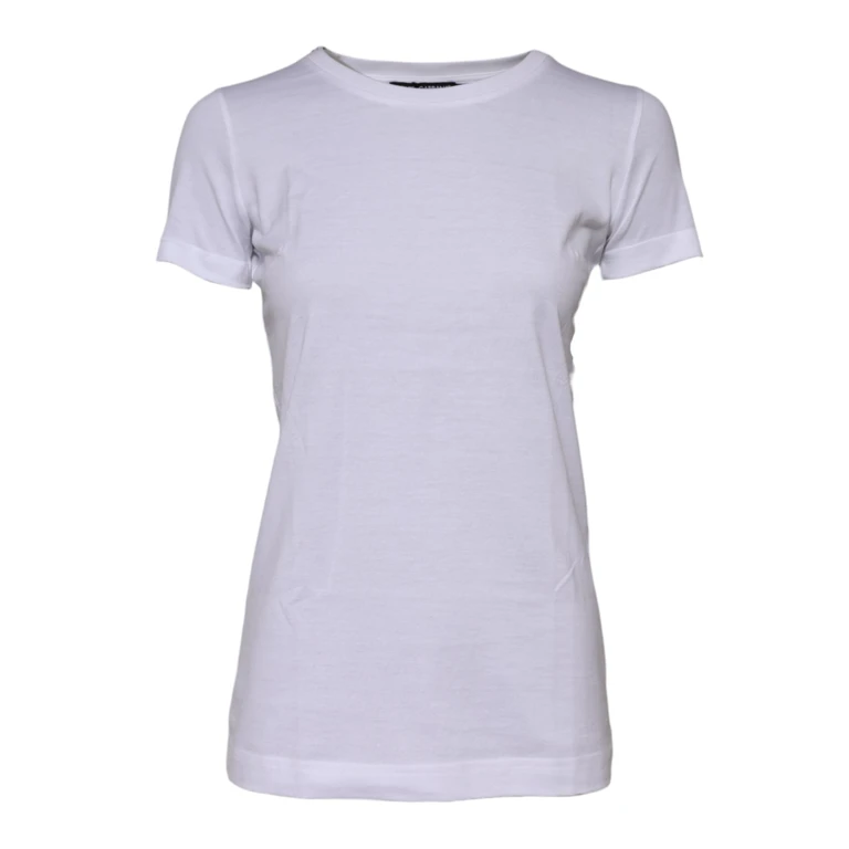 Dolce & Gabbana White Cotton Crew Neck Short Sleeves T-Shirt - Women