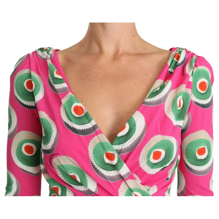 Dolce & Gabbana Pink Silk Cup Cake Sheath Stretch Dress - Women