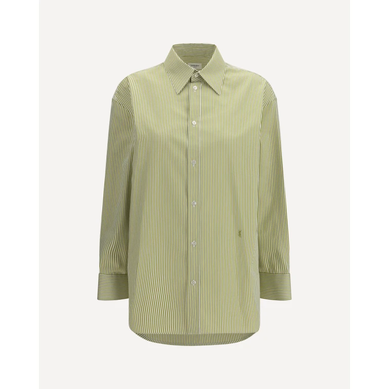 SAINT LAURENT Vertical Striped Button Shirt Female 40