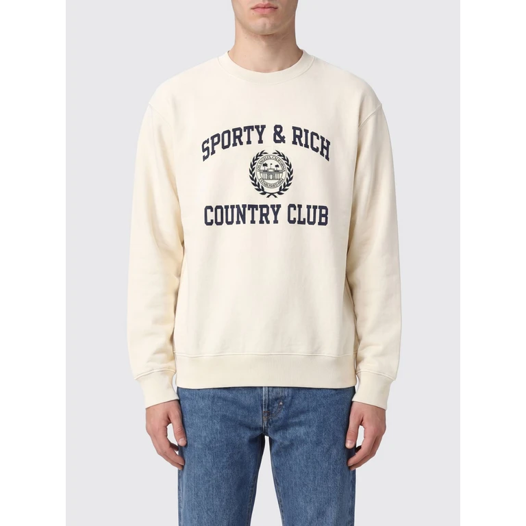 Relaxed Fit Contrast Logo Cotton Jumper (ST09876218WH37ECRUNAVY)