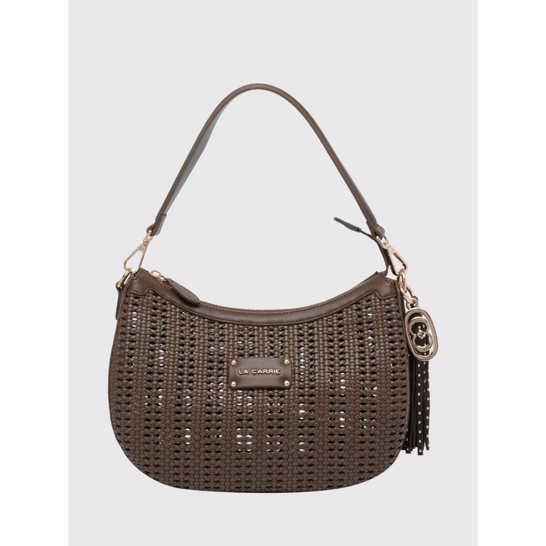 Woven Shoulder Bag with Tassels and Removable Pouch (161MDB176SYNBRO)