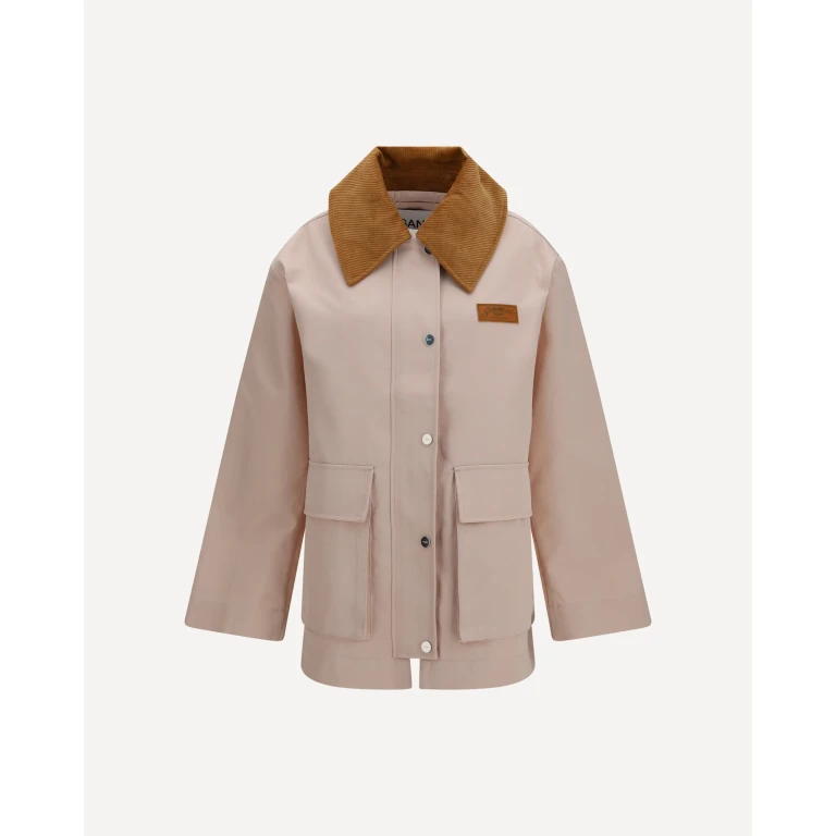 GANNI Twill Jacket with suede details Female S-M