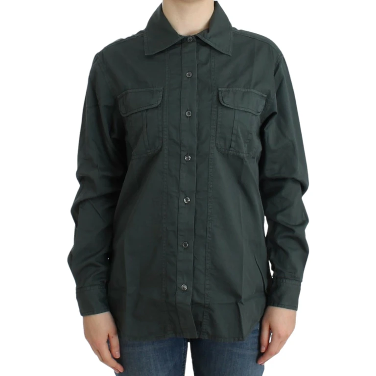 Roberto Cavalli Gray Button Down Shirt Cotton - Women
