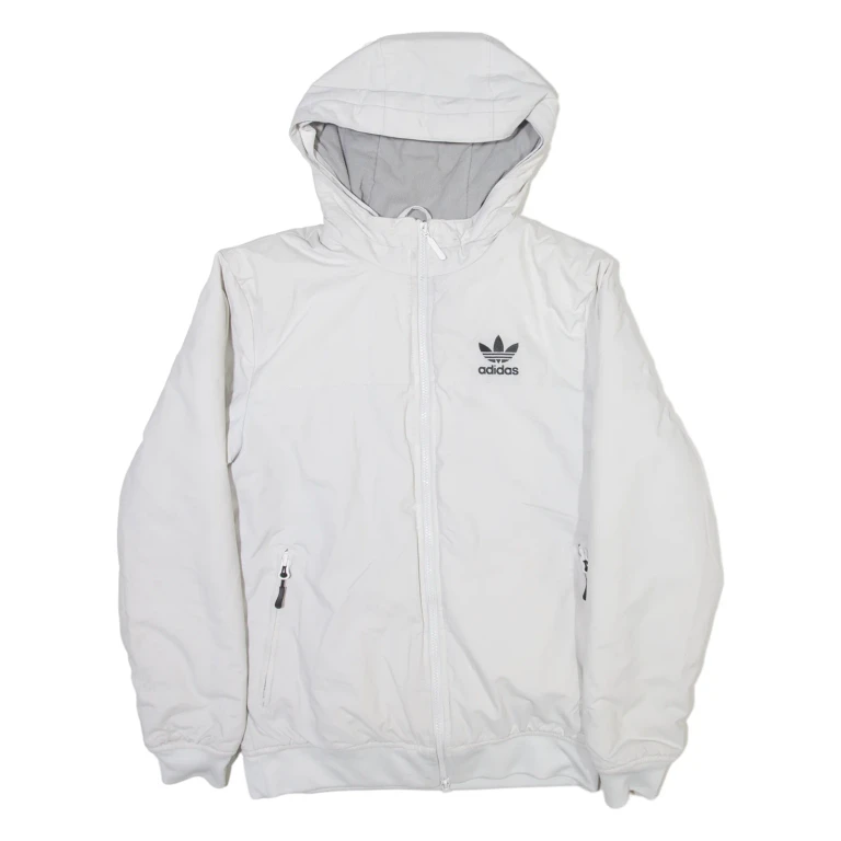 ADIDAS Womens Puffer Jacket White Nylon S