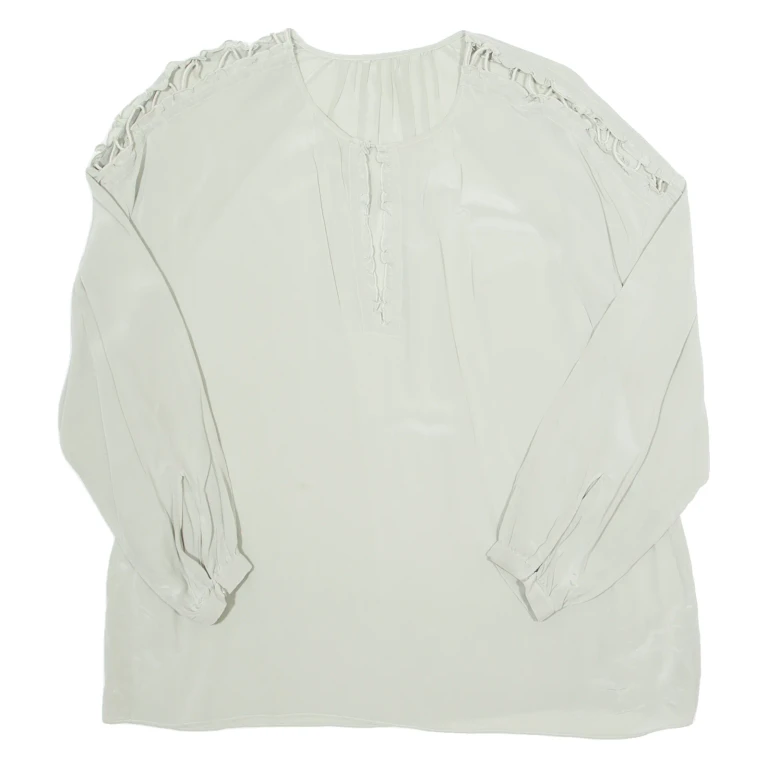 Sheer Womens Top Green Long Sleeve XL