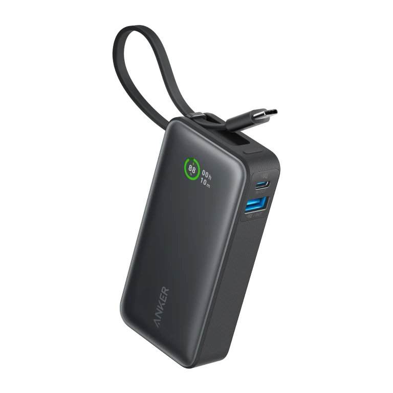 Nano Power Bank (30W, Built-In USB-C Cable)