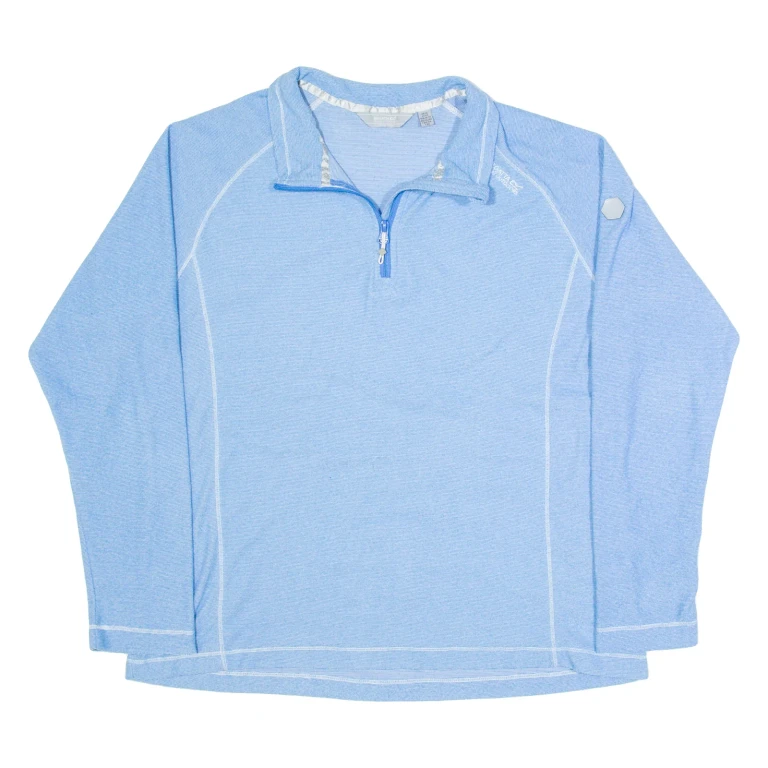 REGATTA Womens Fleece Blue 1/4 Zip UK 16