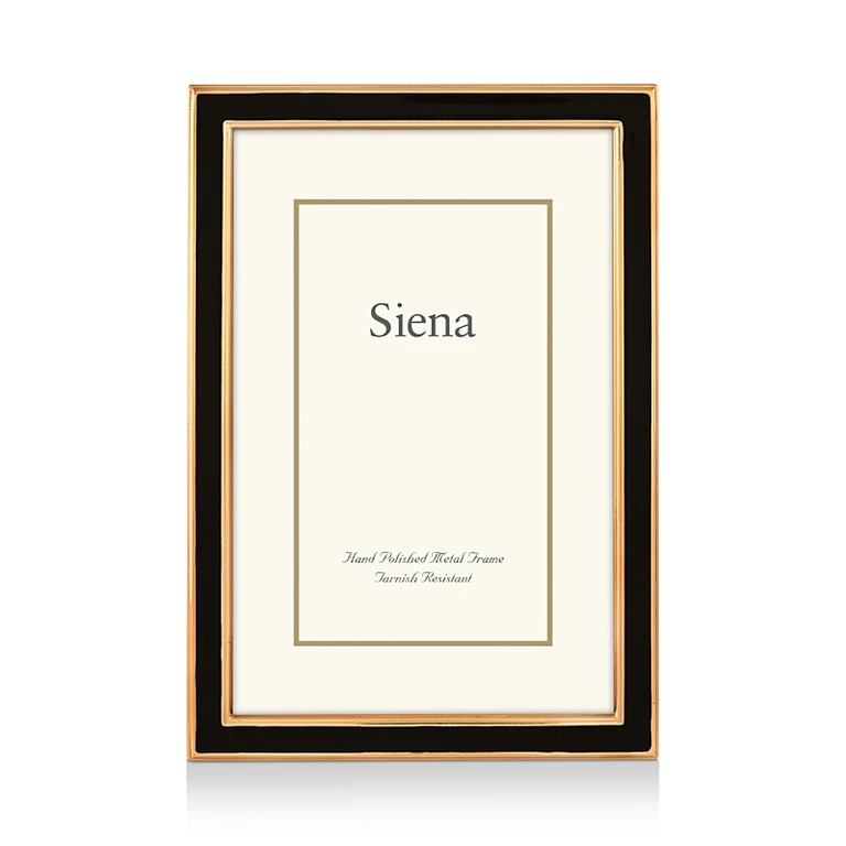 Siena Black Enamel with Gold Frame, 5 x 7