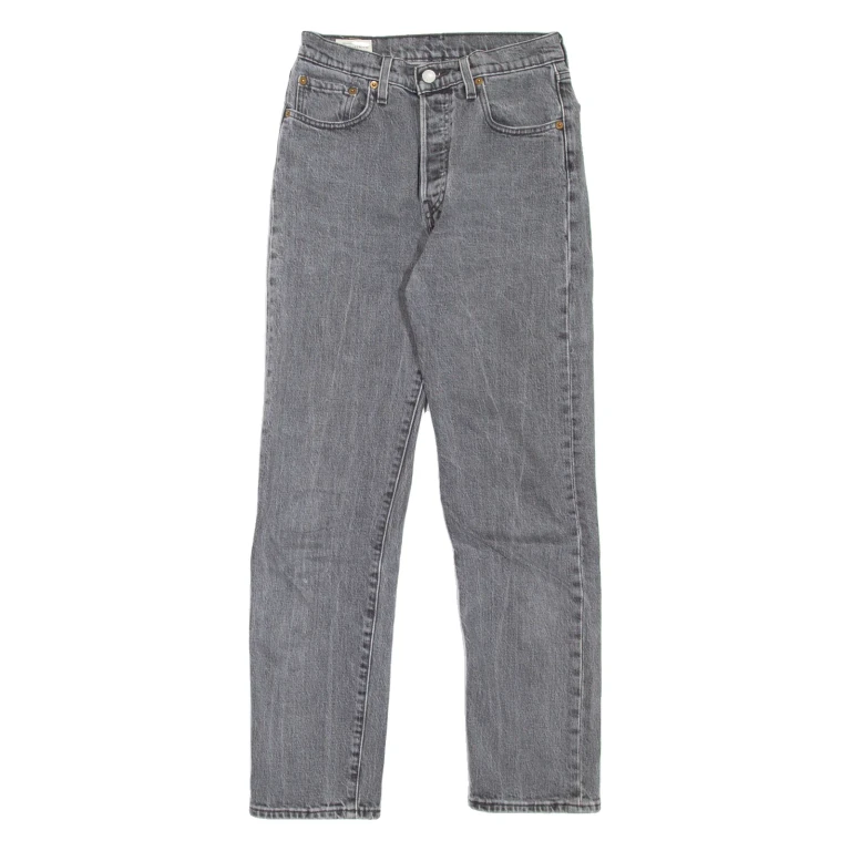 LEVI'S 501 Jeans Premium Womens Grey Regular Straight W25 L28