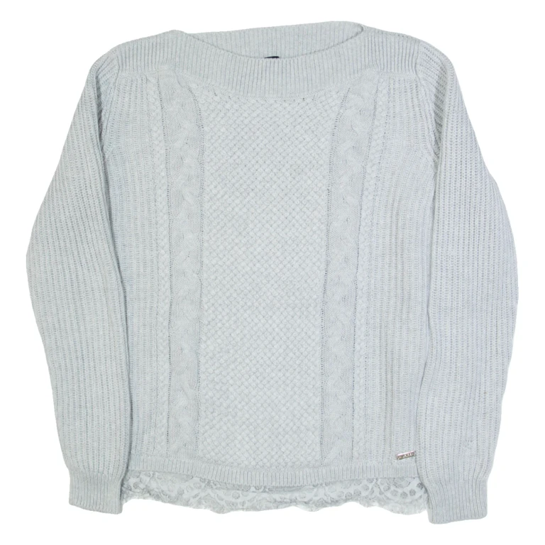 TOMMY HILFIGER Womens Jumper Grey Tight Knit M
