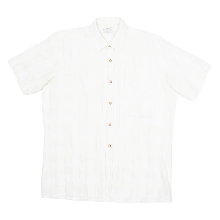 CAMPIONE Mens Shirt White Striped L