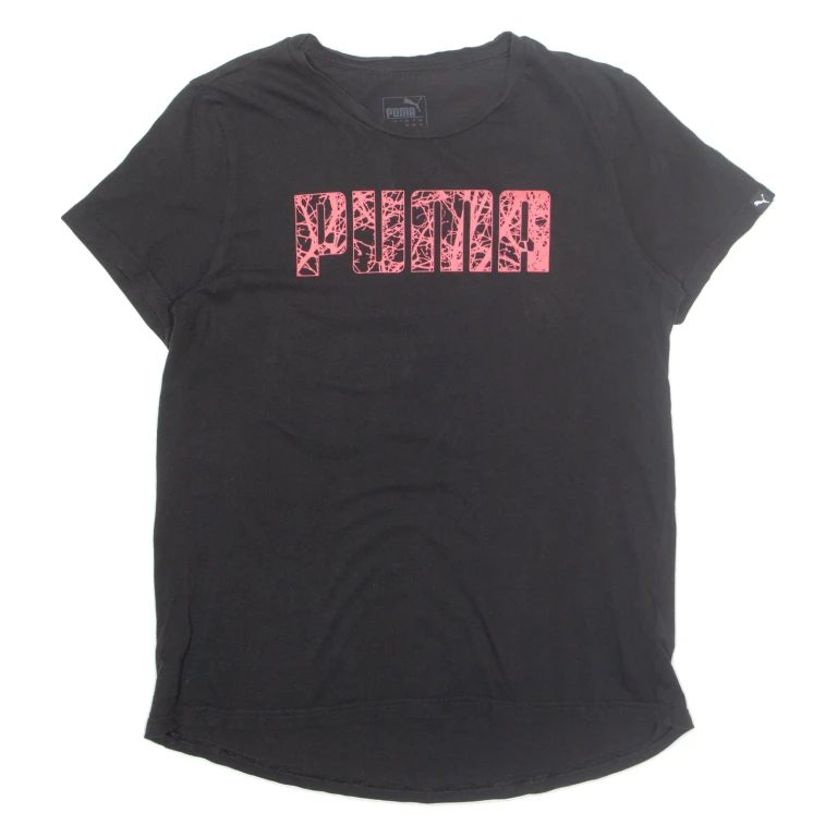 PUMA Womens T-Shirt Black UK 14