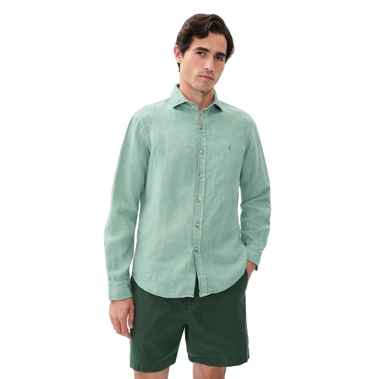 Polo Ralph Lauren Linen Button Down Shirt Nutmeg Brown XL