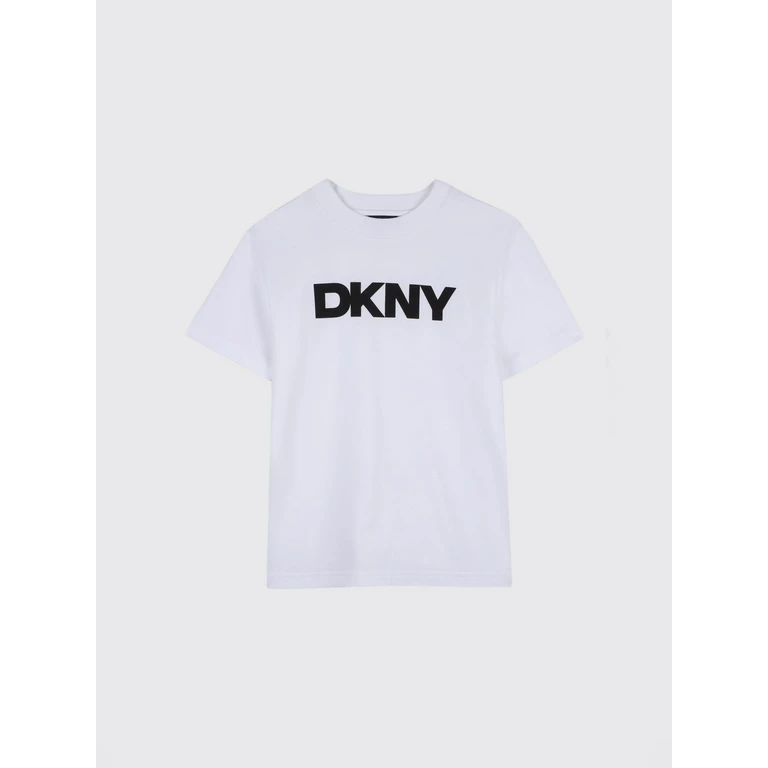 Boy's T-Shirt in Cotton and Elastane with a Contrast Logo Print (D6261710P)