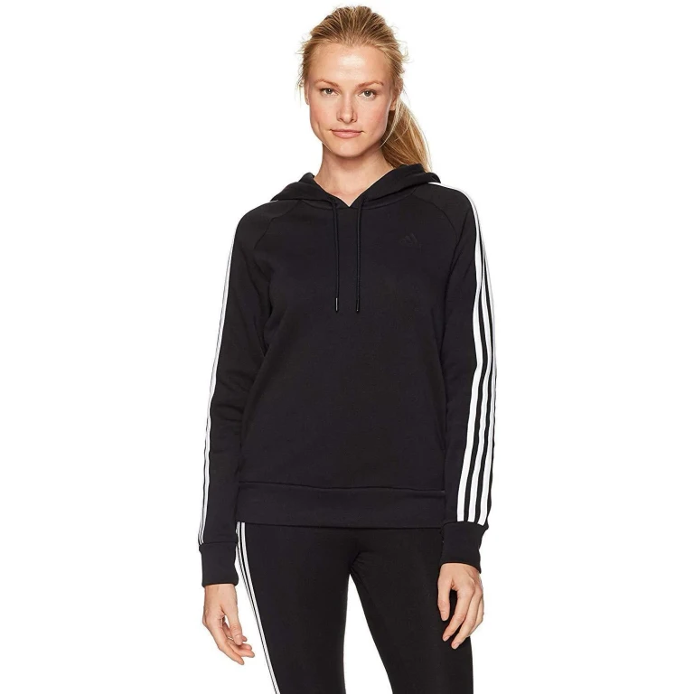 Women's Essential Cotton Fleece 3 Stripe Pullover Hoody