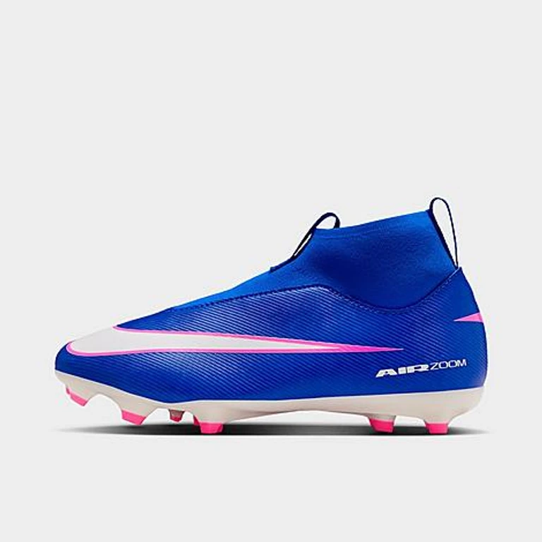 Big Kids Jr. Mercurial Superfly 10 Academy Multi-Ground High-Top Soccer Cleats in Racer Blue/White Size: 1.0