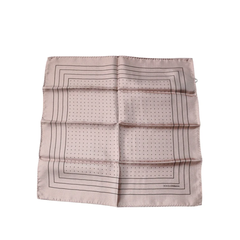 Dolce & Gabbana Pink Polka Dots Square Handkerchief Scarf Silk - Men
