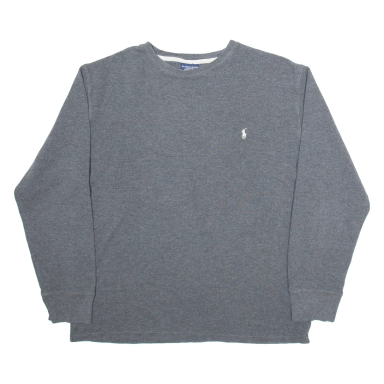 POLO RALPH LAUREN Sleepwear Mens Jumper Grey Tight Knit XL