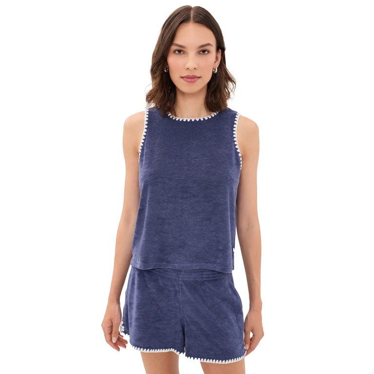 Marine Layer Towel Terry Shell Tank Deep Cobalt S