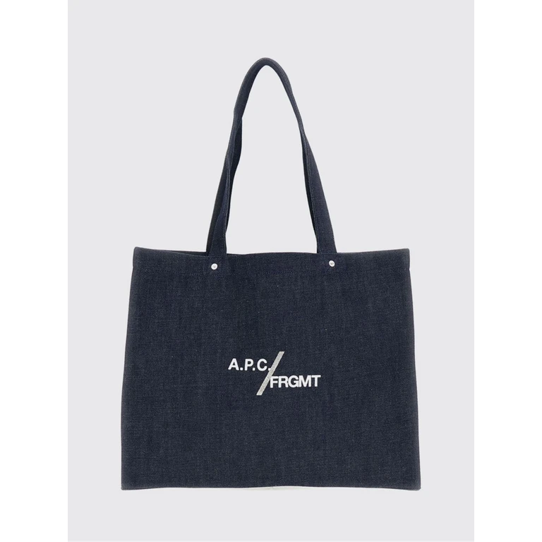 A. P.C. x Fragment Contrast Logo Cotton Denim Tote Bag (COHOOM67095IAI)