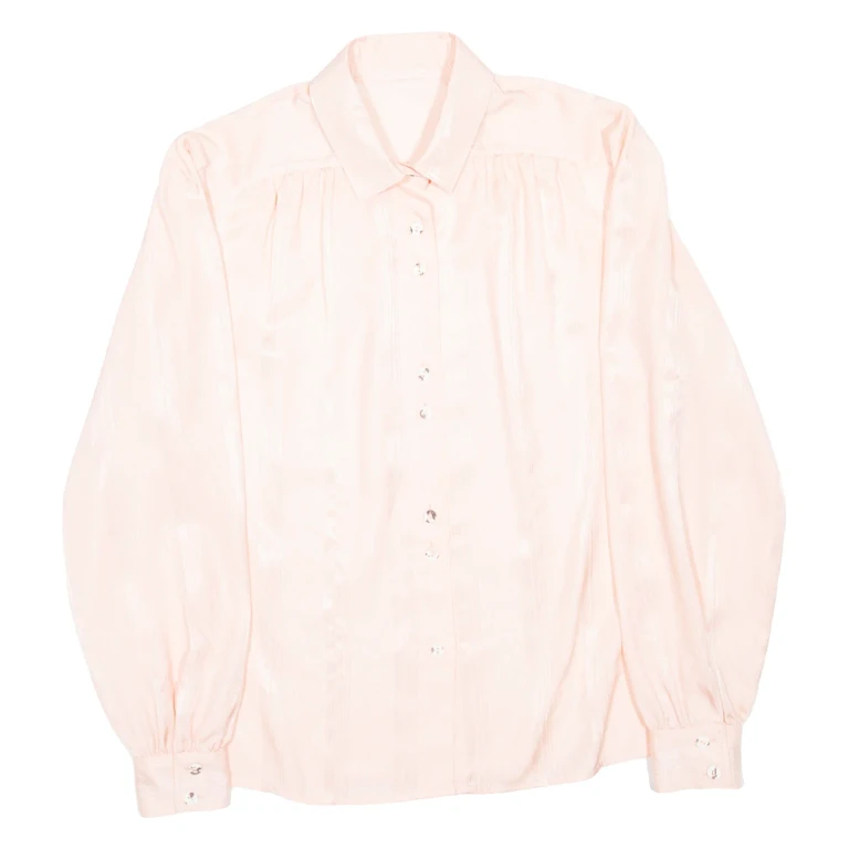 Womens Plain Shirt Pink Long Sleeve L