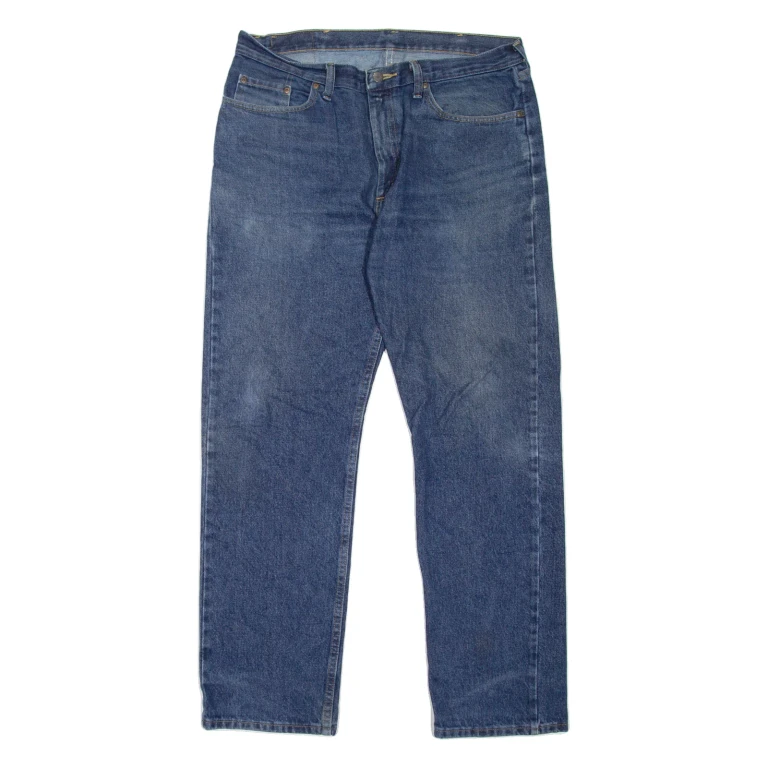 WRANGLER Mens Jeans Blue Regular Straight Stone Wash W36 L32