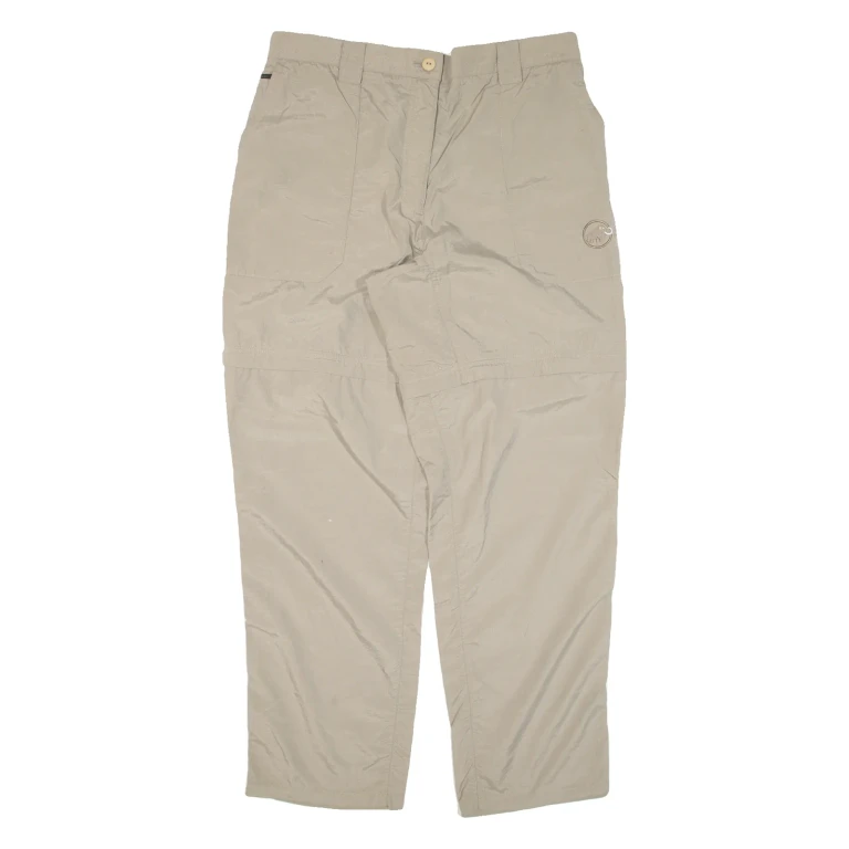 MAMMUT Zip-off Womens Trousers Beige Loose Tapered W32 L29