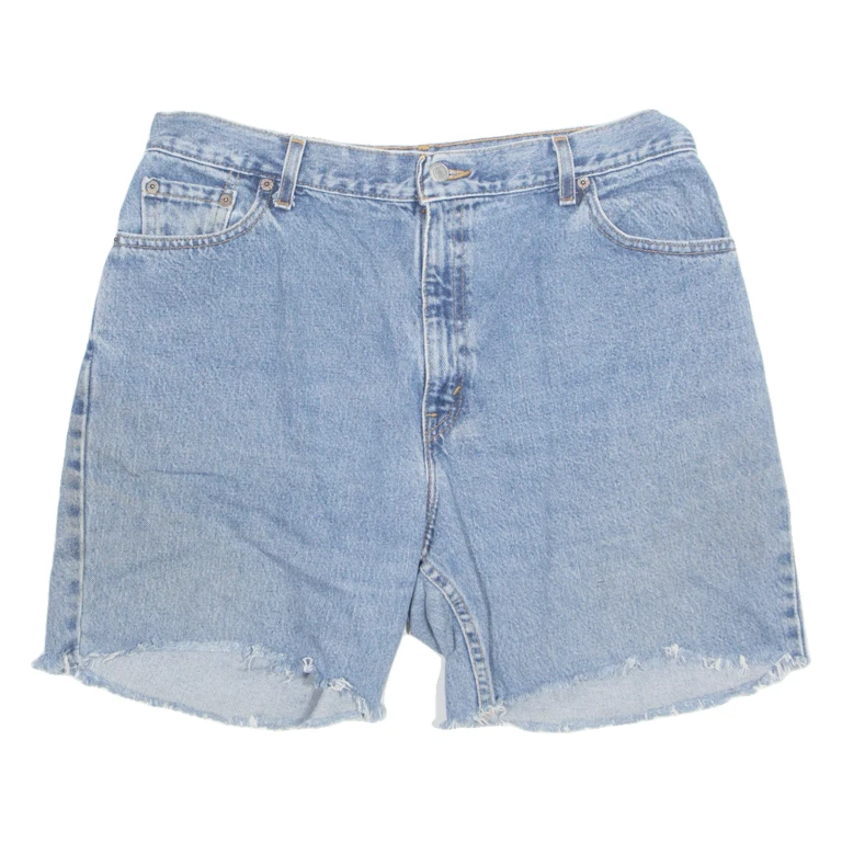 LEVI'S Cut Off 505 Mens Denim Shorts Blue L W35