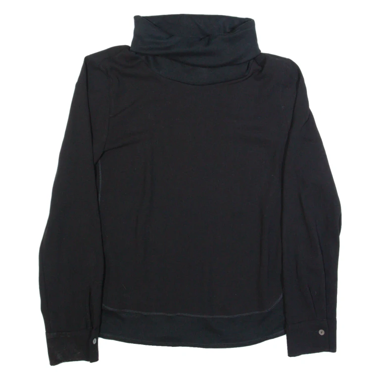 MARC CAIN Womens Oversized Top Black Roll Neck Long Sleeve S