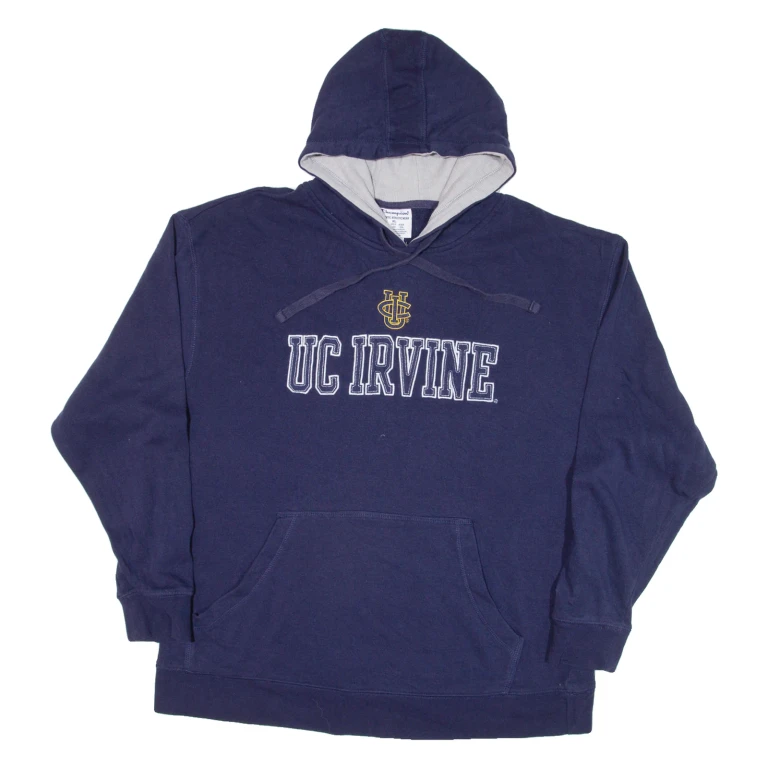 CHAMPION Uc Irvine Mens Blue Hoodie USA XL