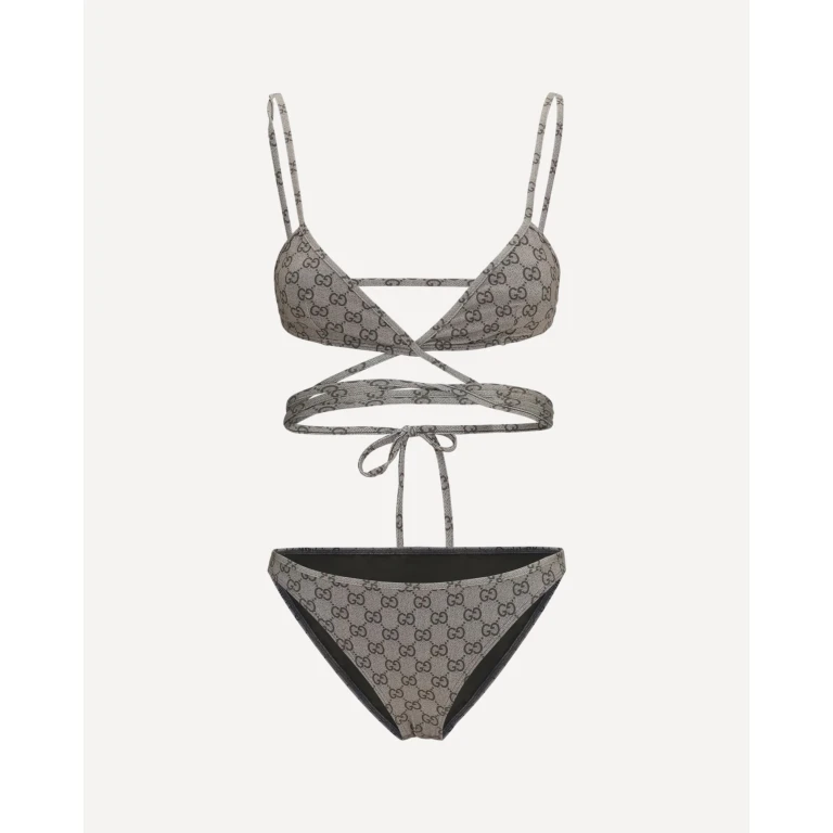 GUCCI Printed stretch jersey bikini Female M