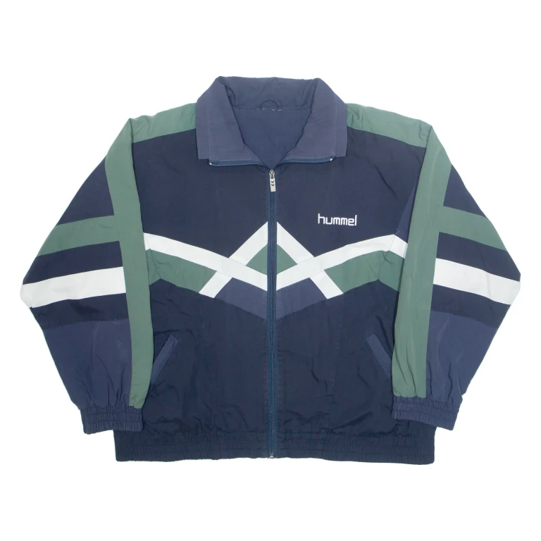 HUMMEL Mens Shell Jacket Blue Argyle XL