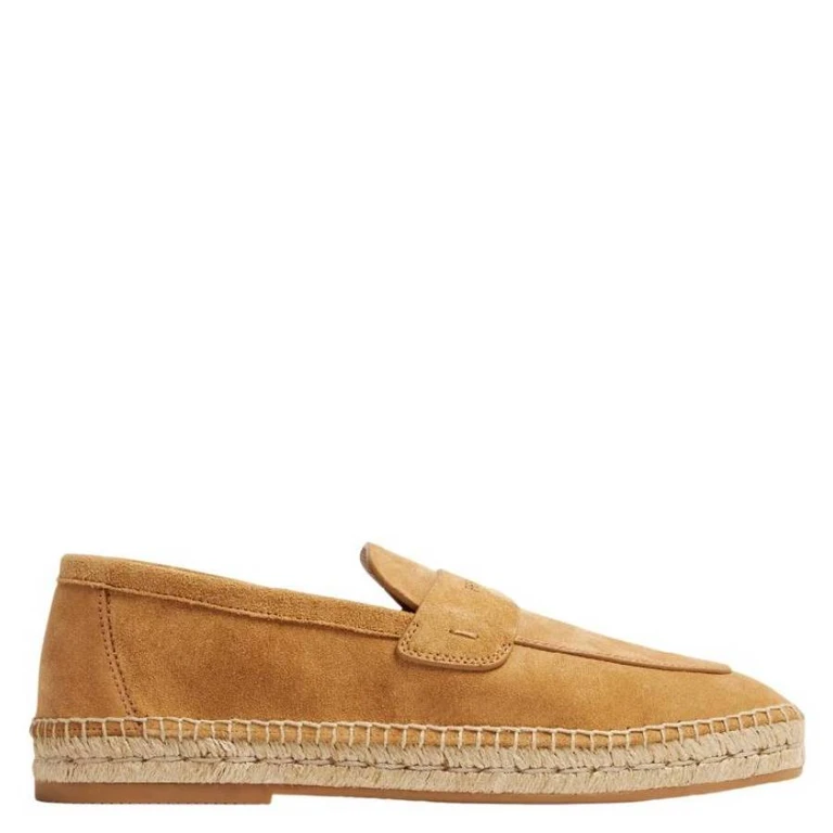 Desco Logo Embossed Suede Espadrilles, Size 9