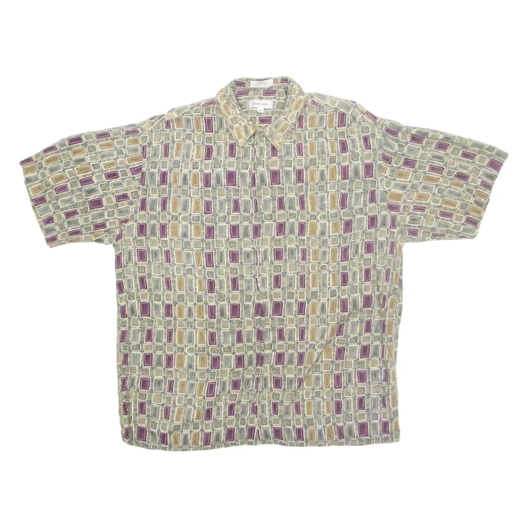 PIERRE CARDIN Mens Shirt Grey Crazy Pattern XL