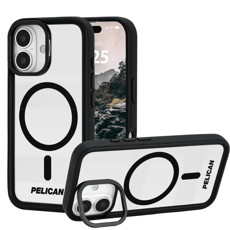 Protector iPhone 17 Case with Camera Stand [MagSafe Compatible] Rugged Magnetic Phone Case with 16ft Military-Grade Drop Protection - Heavy Duty Phone Cover for iPhone 17 - Clear