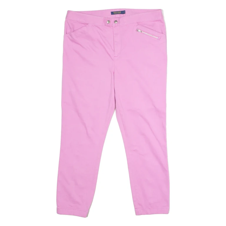 POLO RALPH LAUREN Golf Chino Womens Trousers Pink Regular Tapered W34 L26