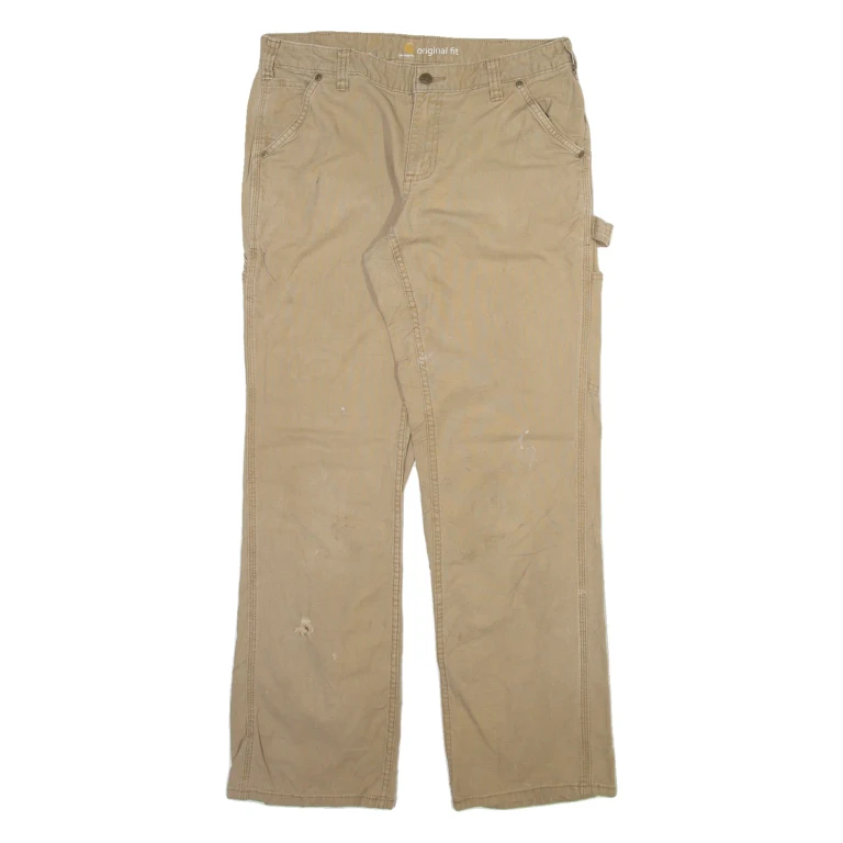 CARHARTT Carpenter Womens Trousers Beige Regular Straight W31 L31