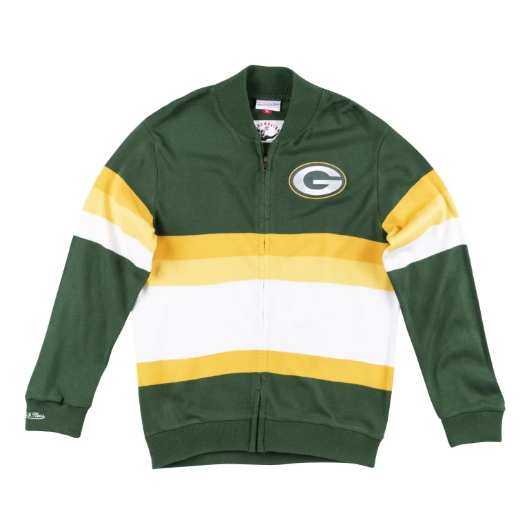 Men's NFL Front Stripe Full Zip Sweater Green Bay Packers