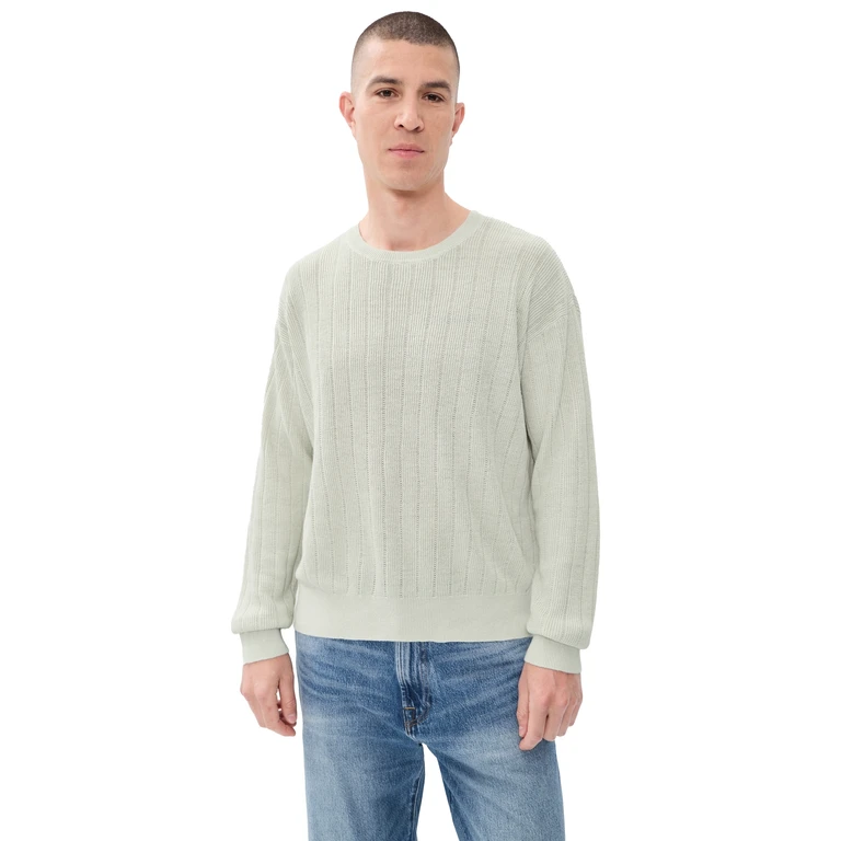 Polo Ralph Lauren Original Label Textured Linen Sweater Stone Pebble L