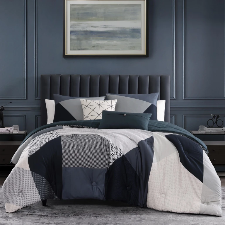 Geo Fusion 5 Piece Reversible Comforter Set