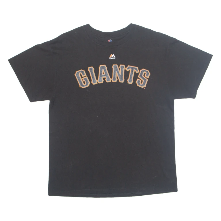 MAJESTIC MLB New York Giants '40 Madbum Mens T-Shirt Black USA L
