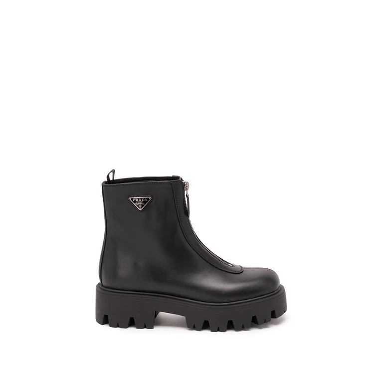 Leather Zipper Booties