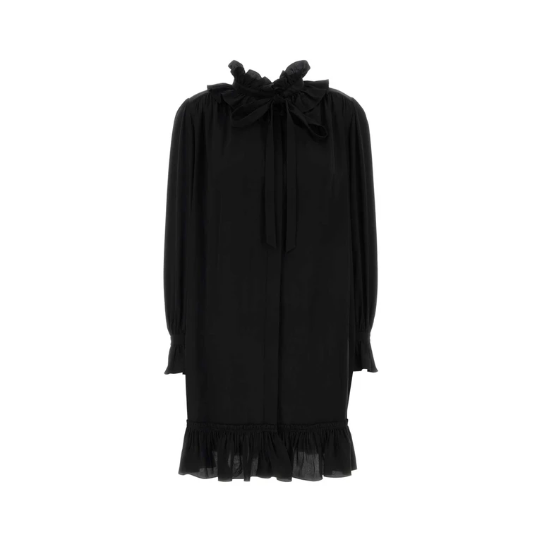 Chloé Black Crepe Mini Dress Exterior: Silk Abiti - Women