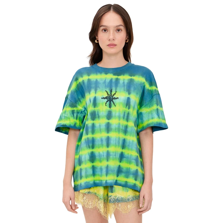 Ciao Ciao Vacation Curacao Tie Dye Tee Green/Blue S
