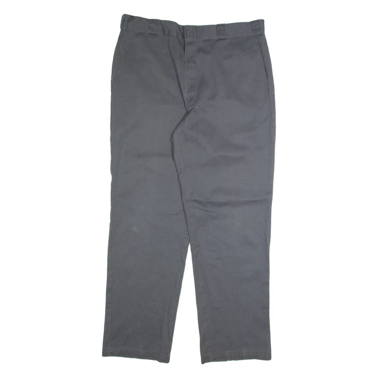 DICKIES Chino Mens Trousers Grey Regular Straight W38 L32